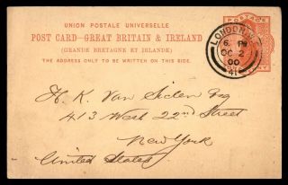 Mayfairstamps Great Britain Cover 1900 London Library Advertising To Ny Usa Card