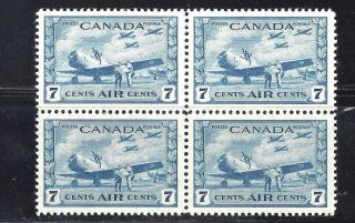 Canada Airmail Block Of 4 Scott C8 Vf Nh (bs13429)