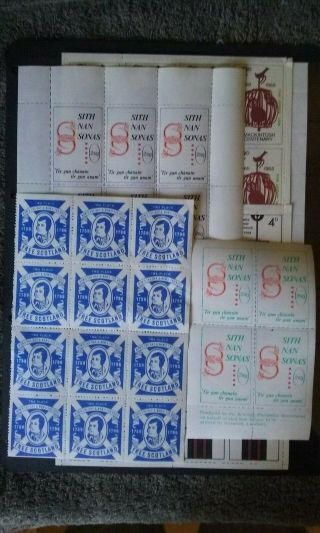 6 Cinderella Sheets Of Stamps From Scotland Mnh