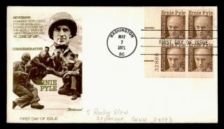 Dr Who 1971 Ernie Pyle Plate Block Fdc C122548