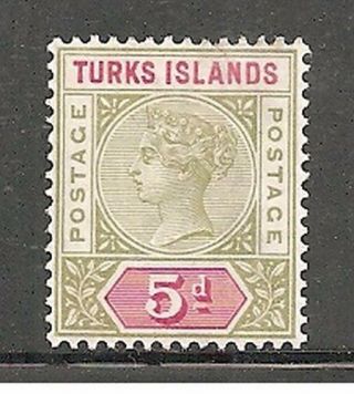 Album Treasures Turks Islands Scott 57 5p Victoria Lightly Hinged