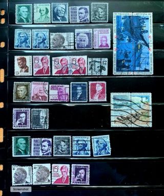 Us Stamps Sc 1278 - 1295 1299 - 1305c 1448 - 51 1480 - 83 Four Complete Sets