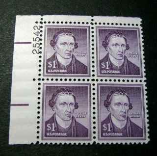 Us Plate Blocks Stamp Scott 1052a Patrick Henry 1955 Mnh L288