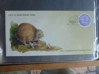 Zealand 1997 Kiwi $1 Stamp Fdc First Day Cover