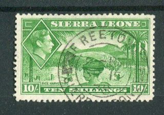 Sierra Leone Kgvi 1938 - 44 10s Emerald - Green Sg199