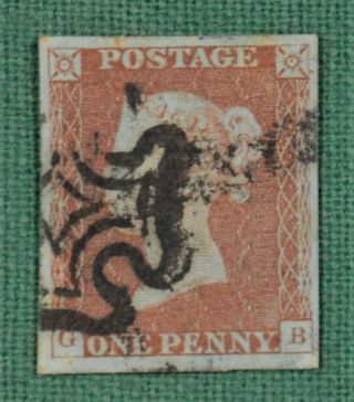 Gb Stamp Victoria 1d Penny Red Imperf 4 Margin (v77)