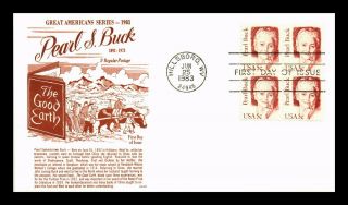 Dr Jim Stamps Us Pearl S Buck Great Americans Fdc Gamm Cover Block