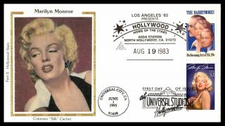 Mayfairstamps Us Fdc 1983 Colorano Silk Combo Marilyn Monroe Barymores First Day