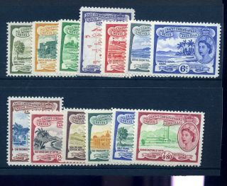St Kitts & Nevis 1954 - 63 Defin Set Less 8c & $2.  40 Mlh