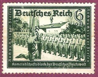Dr Nazi 3rd Reich Rare Ww2 Wwii Stamp Hitler Swastika Flag Rise Soldier Uniform