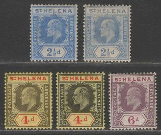 St Helena 1908 King Edward Vii Set To 6d Sg64 - 67a