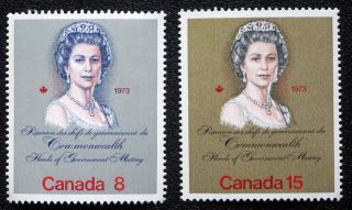 Canada Sc 620 621 Complete Set Of 2 Queen Elizabeth Ii 1973 Mnh