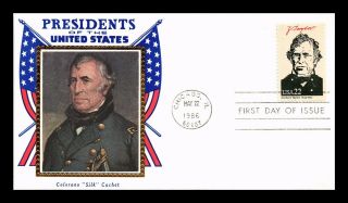 Dr Jim Stamps Us Zackary Taylor President Colorano Silk Fdc Cover Chicago