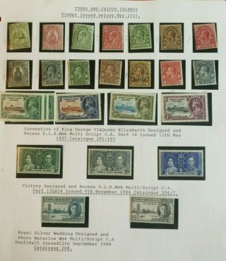 Turks And Caicos Islands Early Stamps On Page All Fine Mm Upto 1 Shillings