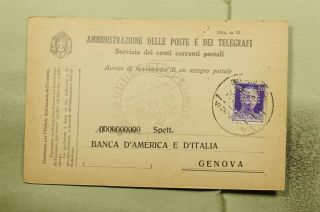 Dr Who 1939 Italy Perfin Postcard To Genoa E55948