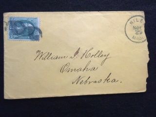 1870 - 82 Era Niles,  Michigan Us Cover With (2) Fancy Cancels,  3 Cent Stamp
