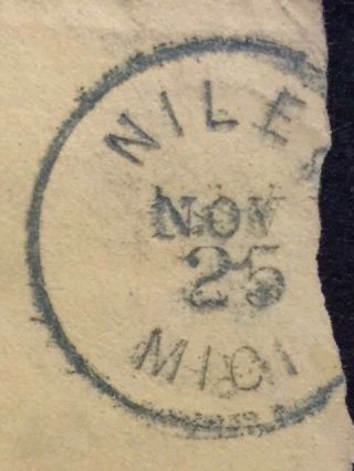 1870 - 82 ERA NILES,  MICHIGAN US COVER WITH (2) FANCY CANCELS,  3 CENT STAMP 3