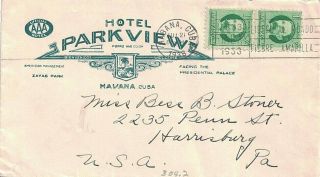 1938 Habana,  Cuba Cancel On A Cover Advertising The City 