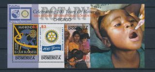 Lk84289 Dominica Anniversary Rotary Good Sheet Mnh