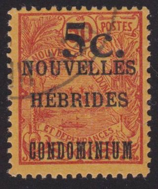 Hebrides French 1920 - 21 5c On 50c Sg F33 Fine. . .  3459