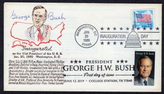 2019 George H.  W.  Bush Inaugural/memorial - Gundel Dual Wdc Event/fdc Pc657