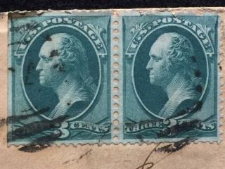1870 - 82 ERA YORK (?) US COVER WITH (2) 3 CENT 