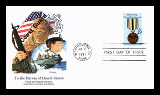 Dr Jim Stamps Us Heroes Of Desert Storm First Day Cover Service Medal