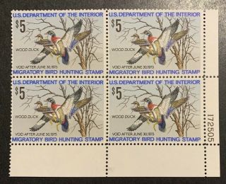 Tdstamps: Us Federal Duck Stamps Scott Rw41 $5 Nh Og P Block Of 4