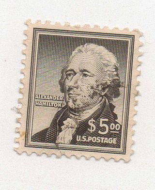 U.  S.  Stamps Scott 1053 $5.  00 Denomination " Alexander Hamilton "
