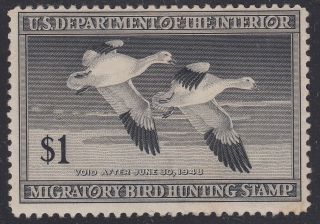 Tdstamps: Us Federal Duck Stamp Scott Rw14 Nh Og Lightly Fingerprint On Gum