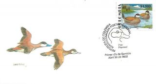 2002 Colombia Birds On Fdc