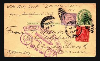 Us 1928 Graf Zeppelin Card / Light Creasing - Z17015