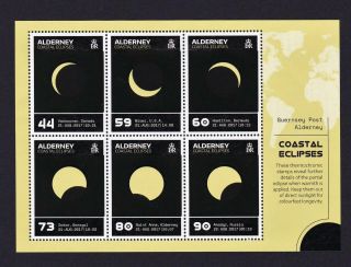 Alderney 2017 Coastal Eclipses Miniature Sheet Set Mnh