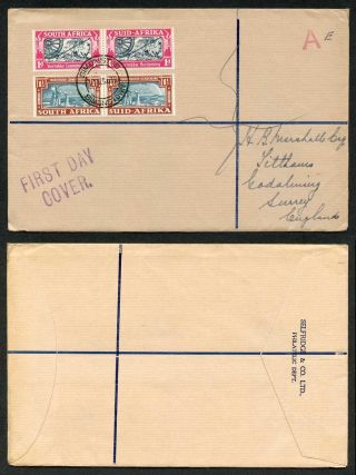 South Africa Sg81/81 1938 Set On Fdc To England