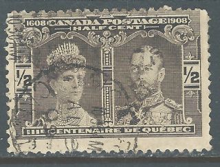 Canada 96 (1) 1908 1/2 Cent Black Brown Prince & Princess Of Wales Cv$3.  00