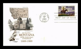 Us Cover Montana Statehood Centennial Fdc Artmaster Cachet Addressed
