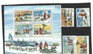 1984 Nz Zealand Antarctic Research Mini Sheet,  Stamp Set Muh