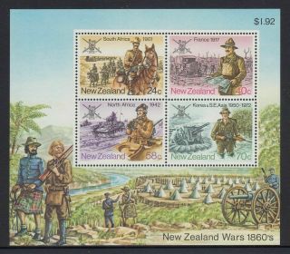 1984 Zealand Nz Military History Stamp Mini Sheet Muh