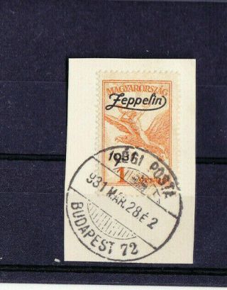 Hungary,  WĘgry,  Magyar Stamps.  1931 Airmail Stamp - 1,  Ovpt Zeppelin