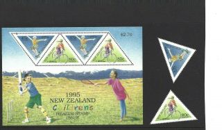 1995 Nz Zealand Childrens Health Sport Mini Sheet,  Stamp Set Muh