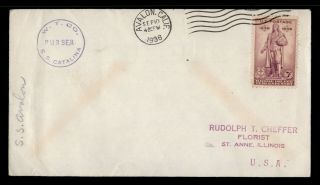 Dr Who 1936 Paquebot Ss Catalina Ship Avalon Ca To St Anne Il E42026