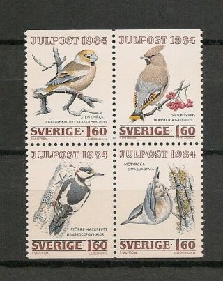 Sweden 1984 Wildlife Fauna Birds Vögel Oiseaux Christmas Compl.  Set Mnh