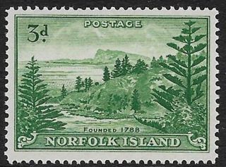 Norfolk Island - Sg 6a - 1947 - 59 - 3d.  Emerald Green - Unmounted Mint/mnh
