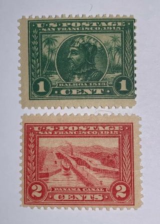 Travelstamps: 1913 Us Stamps Scott S 397 & 398 Balboa Panama Canal Mnh