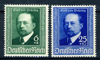 1940 Germany Mnh Og Cplt.  Set Of 2 Stamps " Emil Von Behring " Mi,  760 - 761
