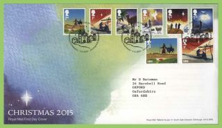 G.  B.  2015 Christmas Set On Royal Mail First Day Cover,  Bethlehem