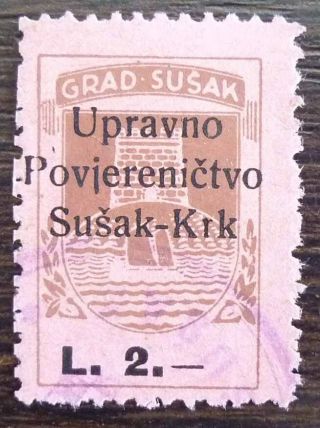 Wwii Italy - Rare Revenue Stamp R Slovenia Yugoslavia Croatia Fiume Trieste J5