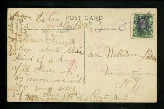 Us Postal History 300 Design 1902 Post Card Rose Flowers Rfd Unknown To Nj