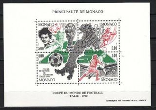 Monaco,  Scott Cat.  1718.  World Cup Soccer Sheet Of 4