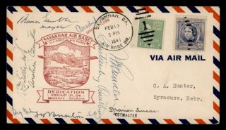 Dr Who 1941 Savannah Ga Air Base Dedication Prexie Postmaster Signed C120068